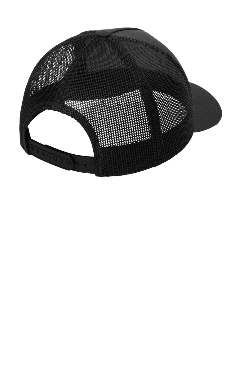 Sport-Tek YP Classics Retro Trucker 5-Panel Cap - Black/ Black