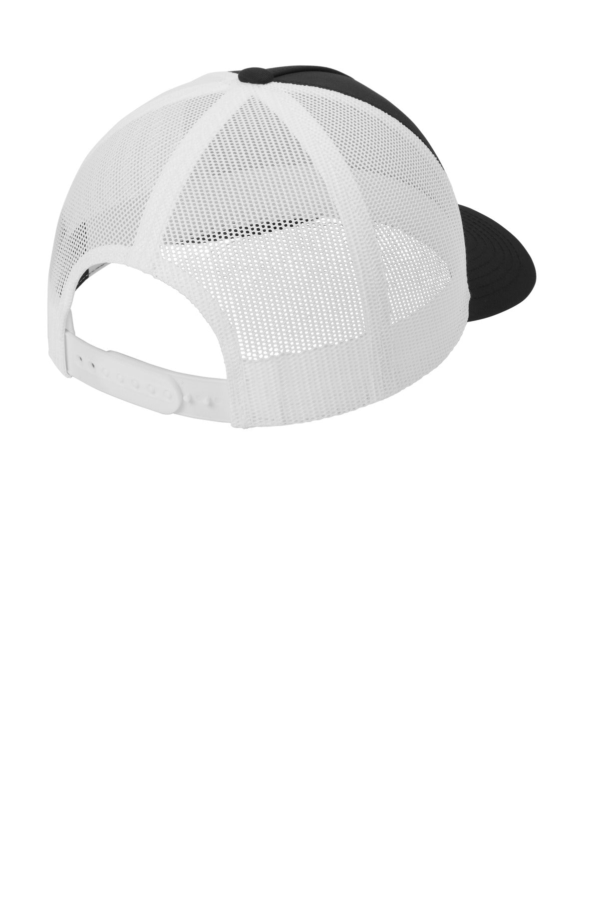 Sport-Tek YP Classics Retro Trucker 5-Panel Cap - Black/ White