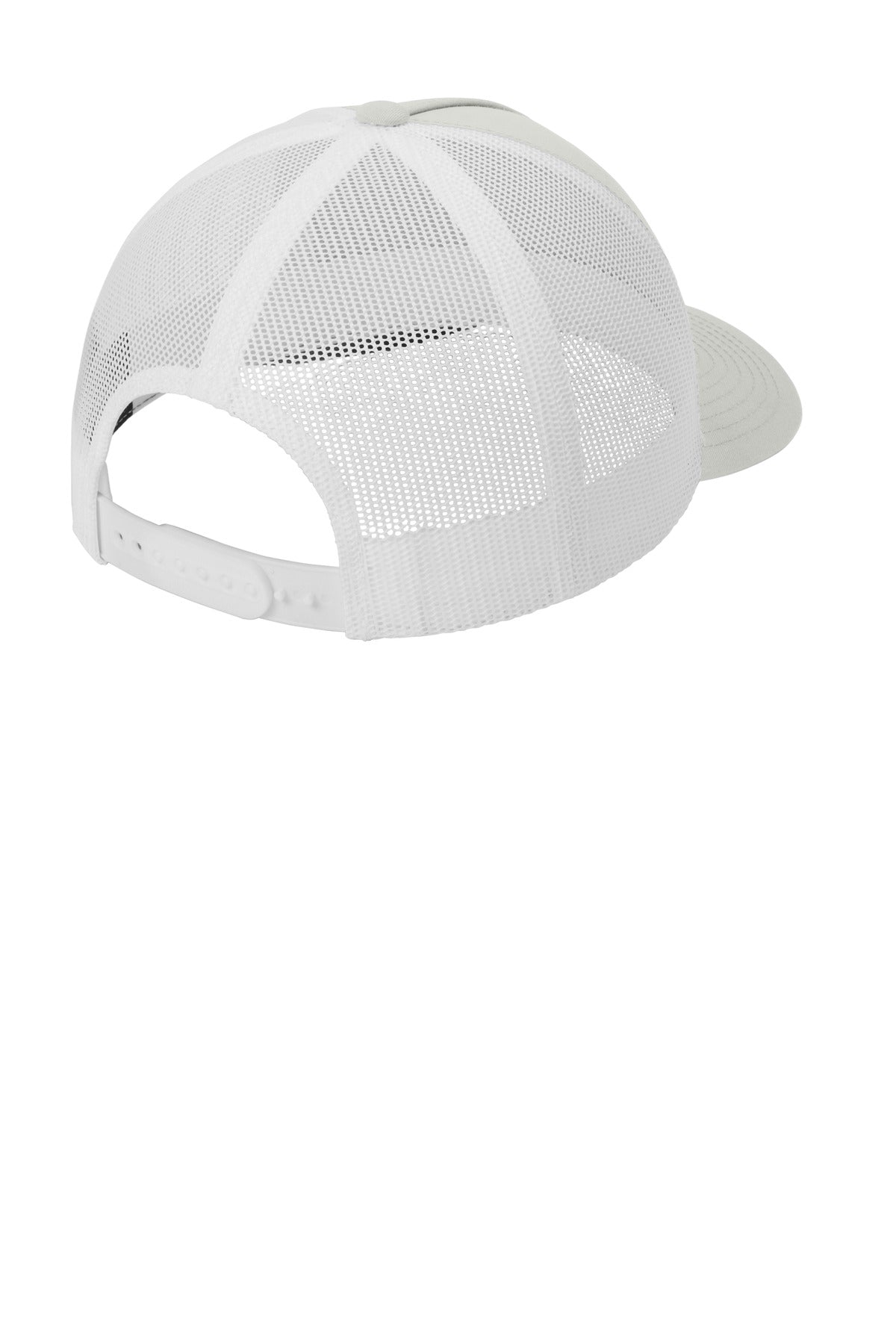 Sport-Tek YP Classics Retro Trucker 5-Panel Cap - Silver/ White