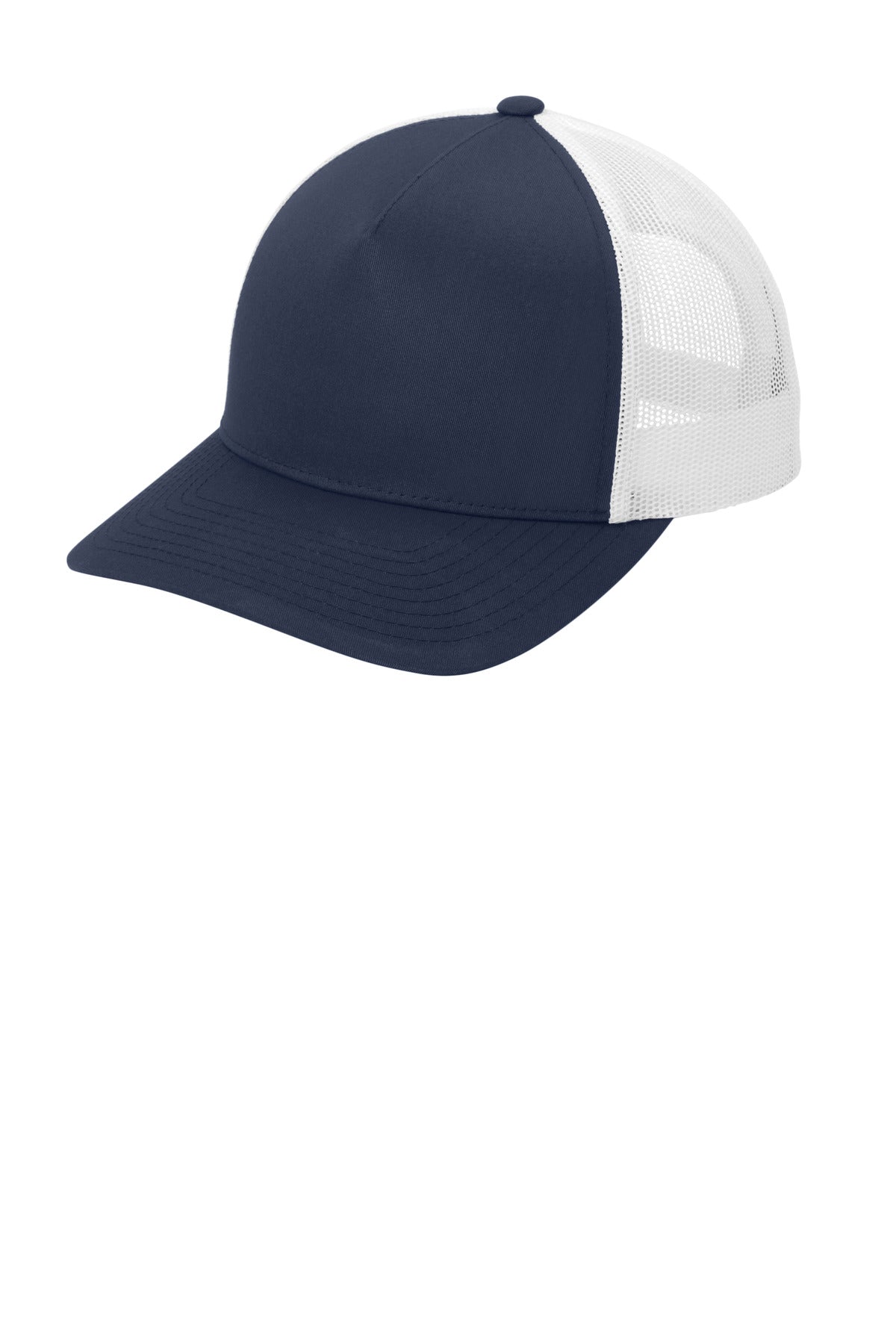 Sport-Tek YP Classics Retro Trucker 5-Panel Cap - True Navy/ White