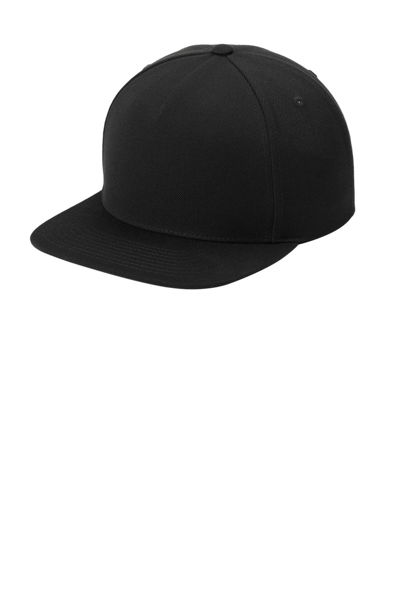 Sport-Tek YP Classics Premium 5-Panel Snapback Cap - Black