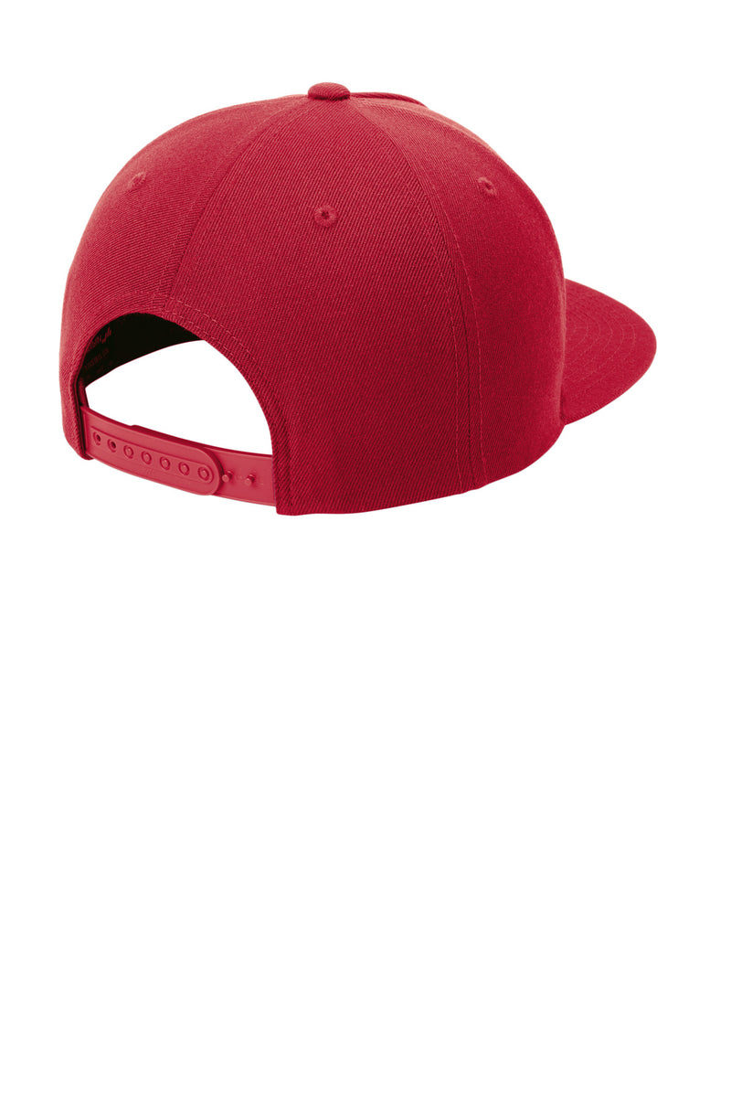Sport-Tek YP Classics Premium 5-Panel Snapback Cap - Deep Red