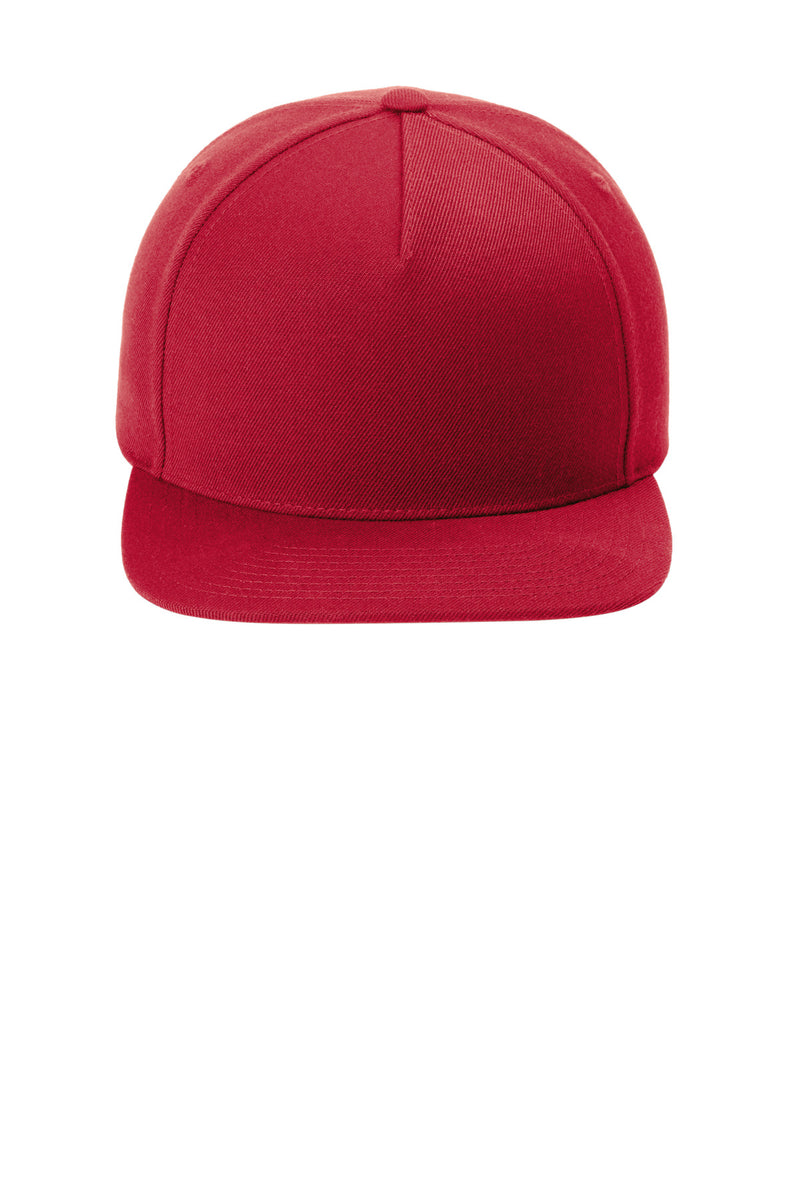 Sport-Tek YP Classics Premium 5-Panel Snapback Cap - Deep Red