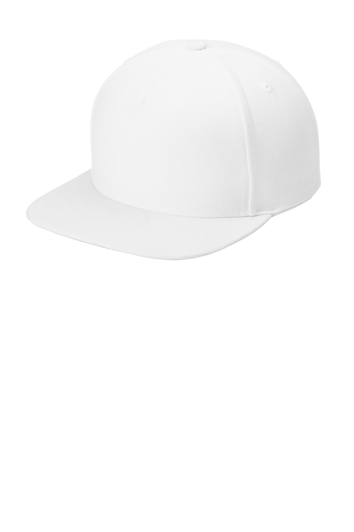 Sport-Tek YP Classics Premium 5-Panel Snapback Cap - White
