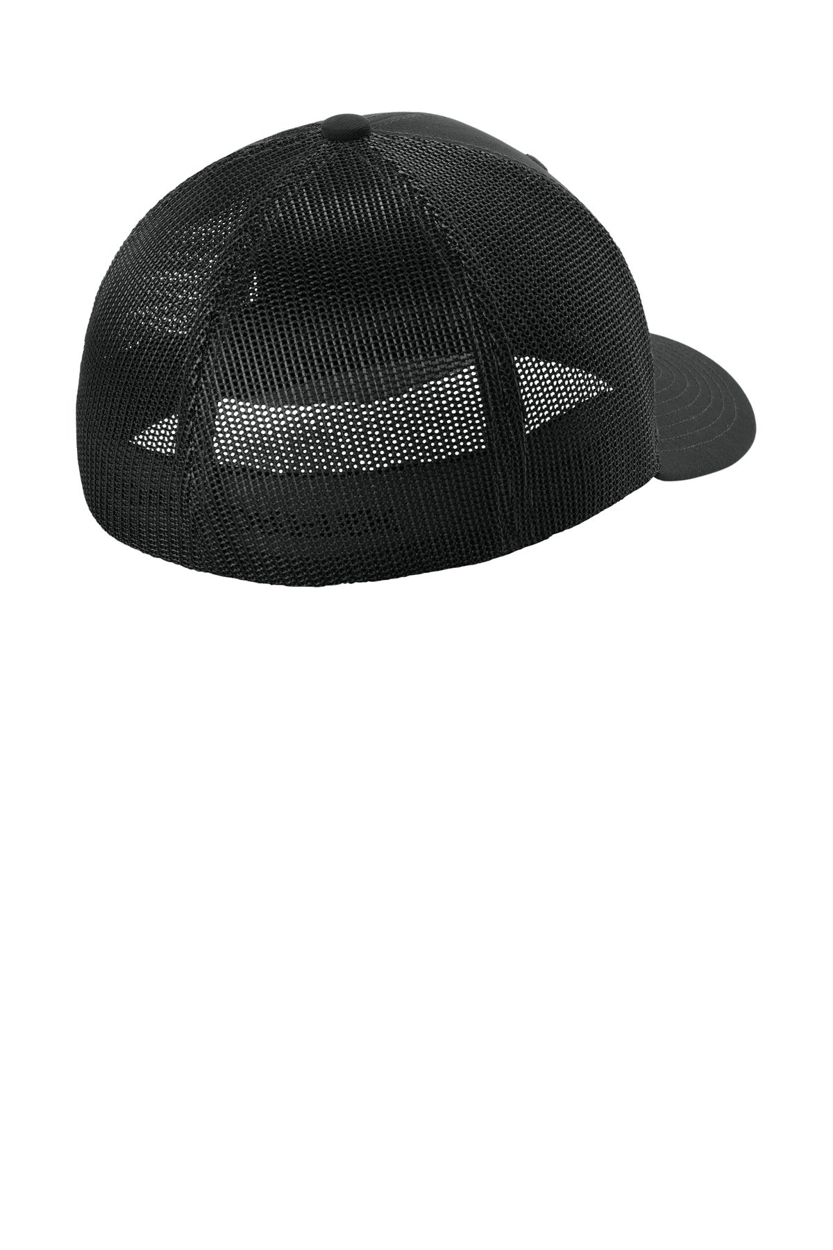 Sport-Tek Stretch-Tek Mesh Back Cap - Black/ Black