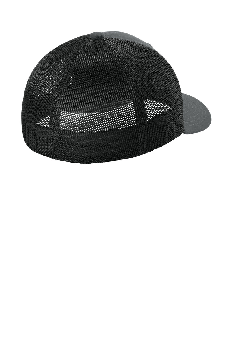 Sport-Tek Stretch-Tek Mesh Back Cap - Iron Grey/ Black
