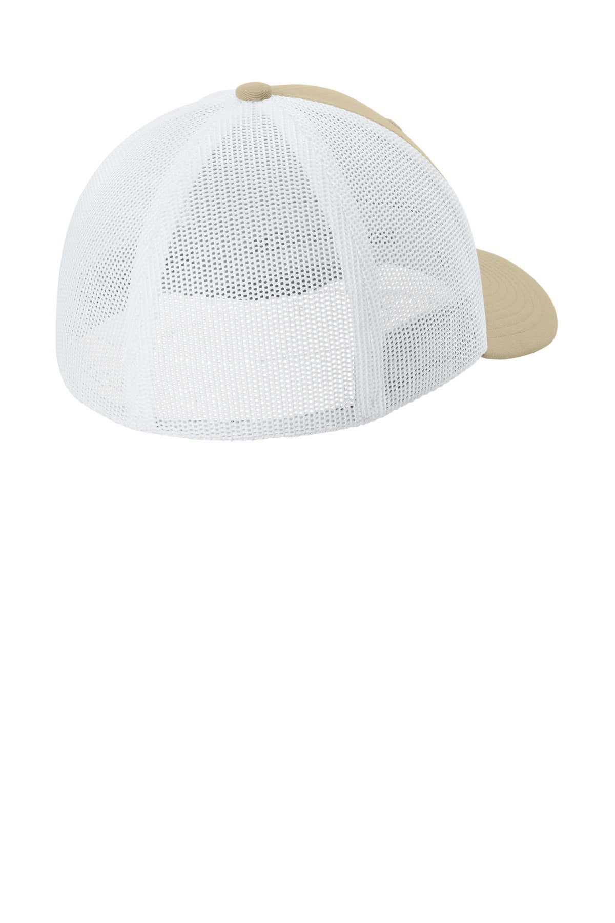 Sport-Tek Stretch-Tek Mesh Back Cap - Sahara/ White