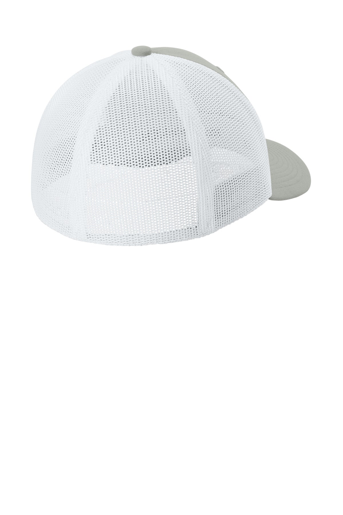 Sport-Tek Stretch-Tek Mesh Back Cap - Silver/ White