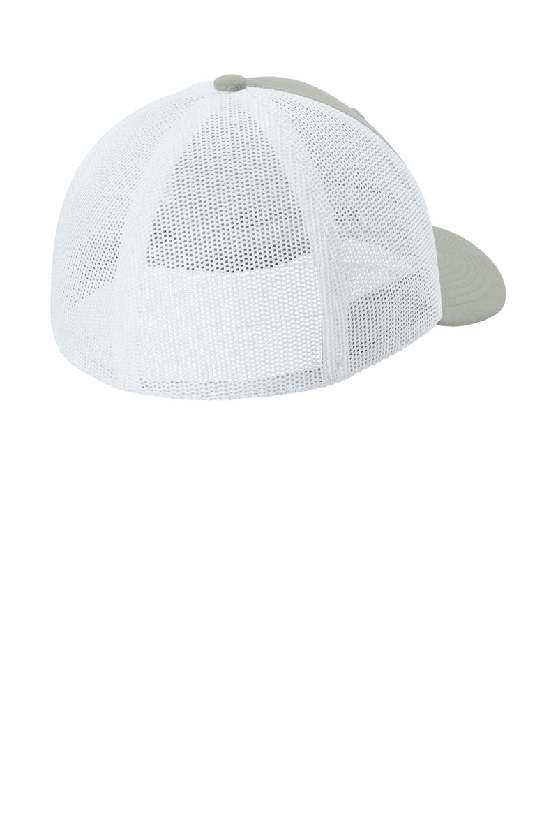 Sport-Tek Stretch-Tek Mesh Back Cap - Silver/ White