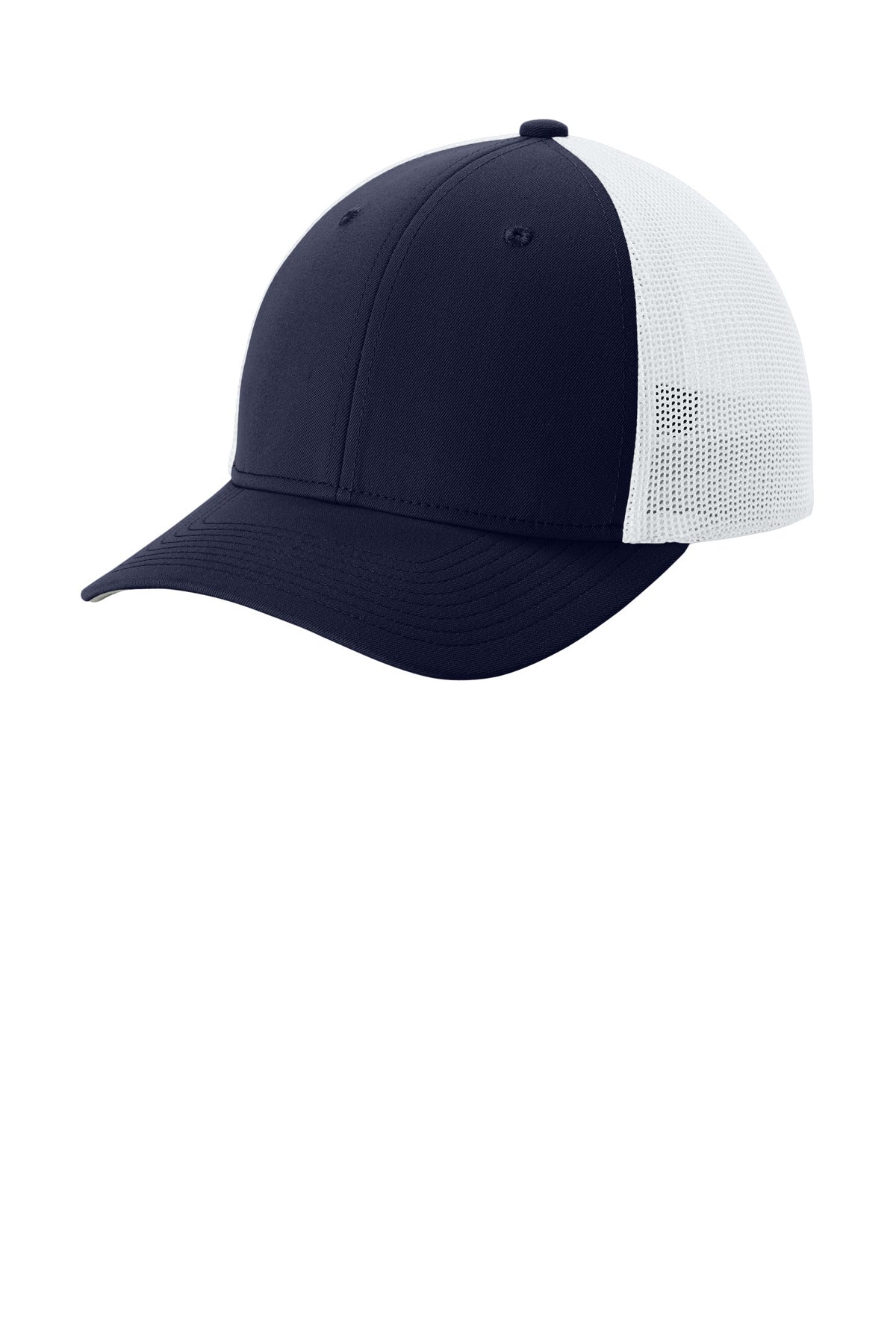 Sport-Tek Stretch-Tek Mesh Back Cap - True Navy/ White