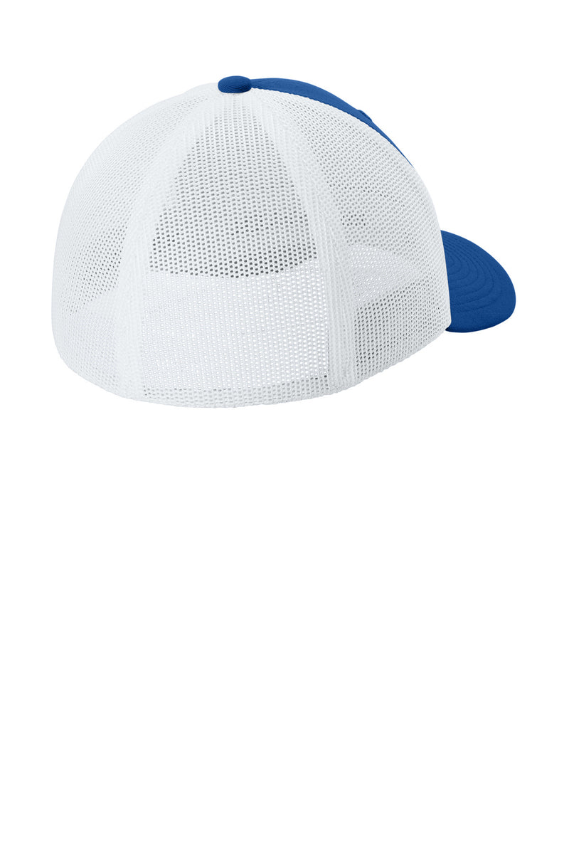 Sport-Tek Stretch-Tek Mesh Back Cap - True Royal/ White