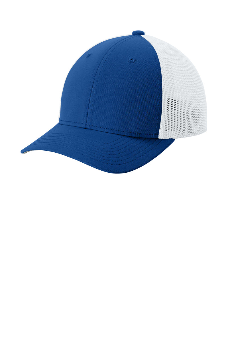Sport-Tek Stretch-Tek Mesh Back Cap - True Royal/ White
