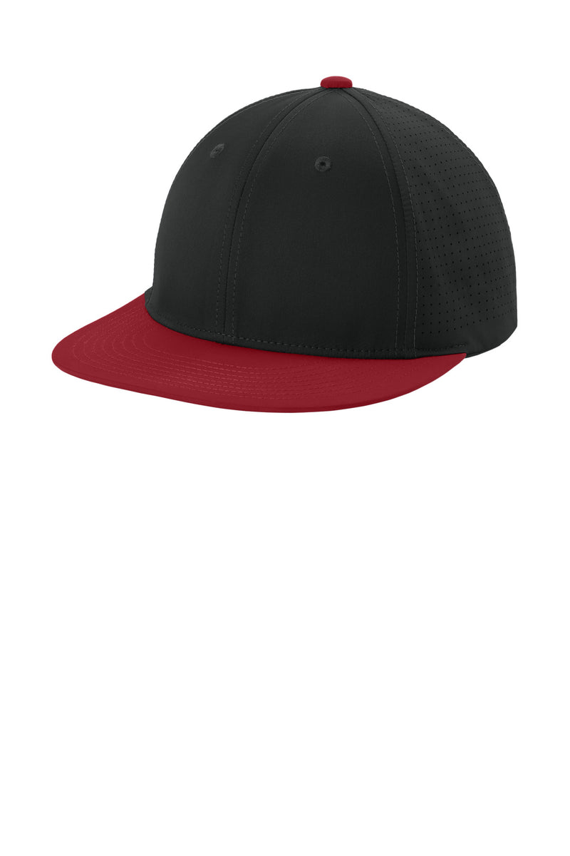 Sport-Tek Pro-Cut Stretch-Tek Cap - Black/ Deep Red/ Black