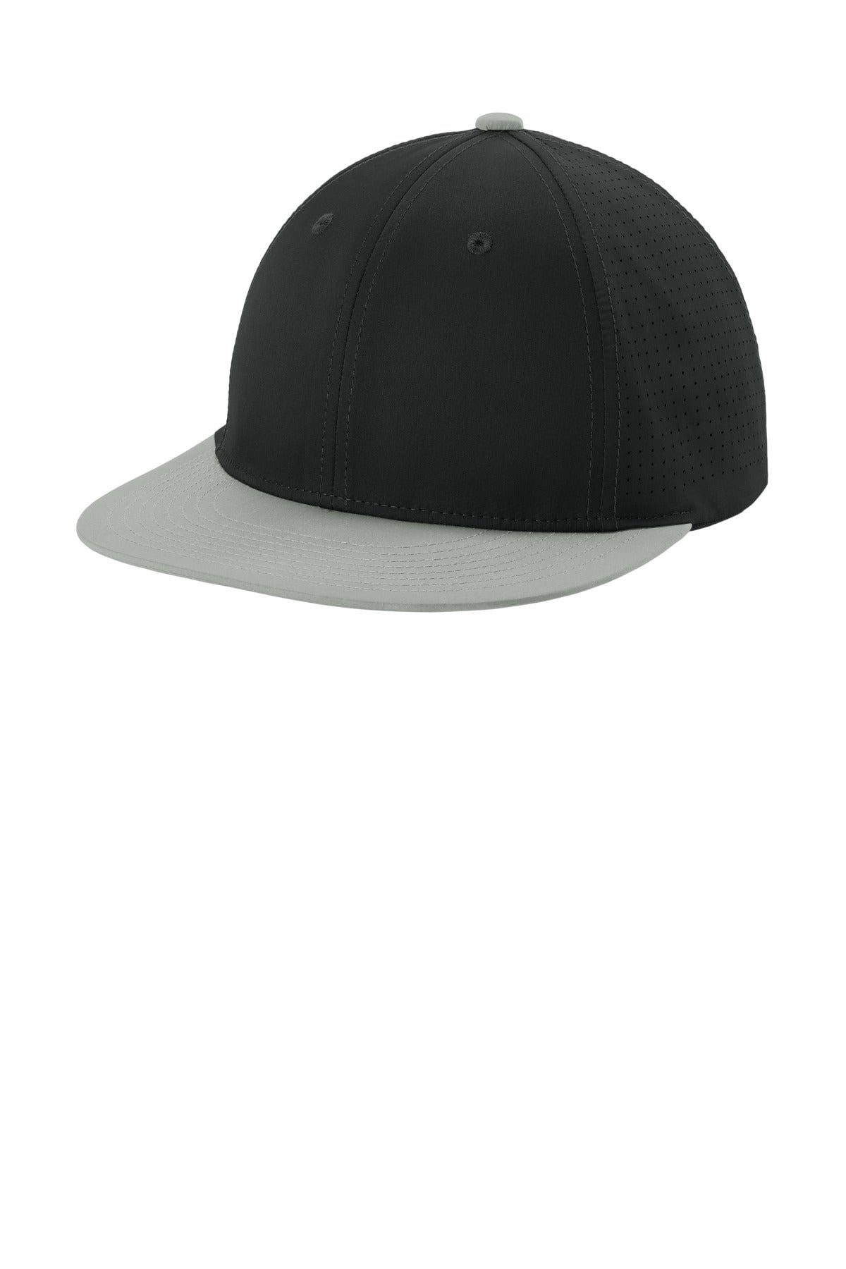 Sport-Tek Pro-Cut Stretch-Tek Cap - Black/ Silver/ Black