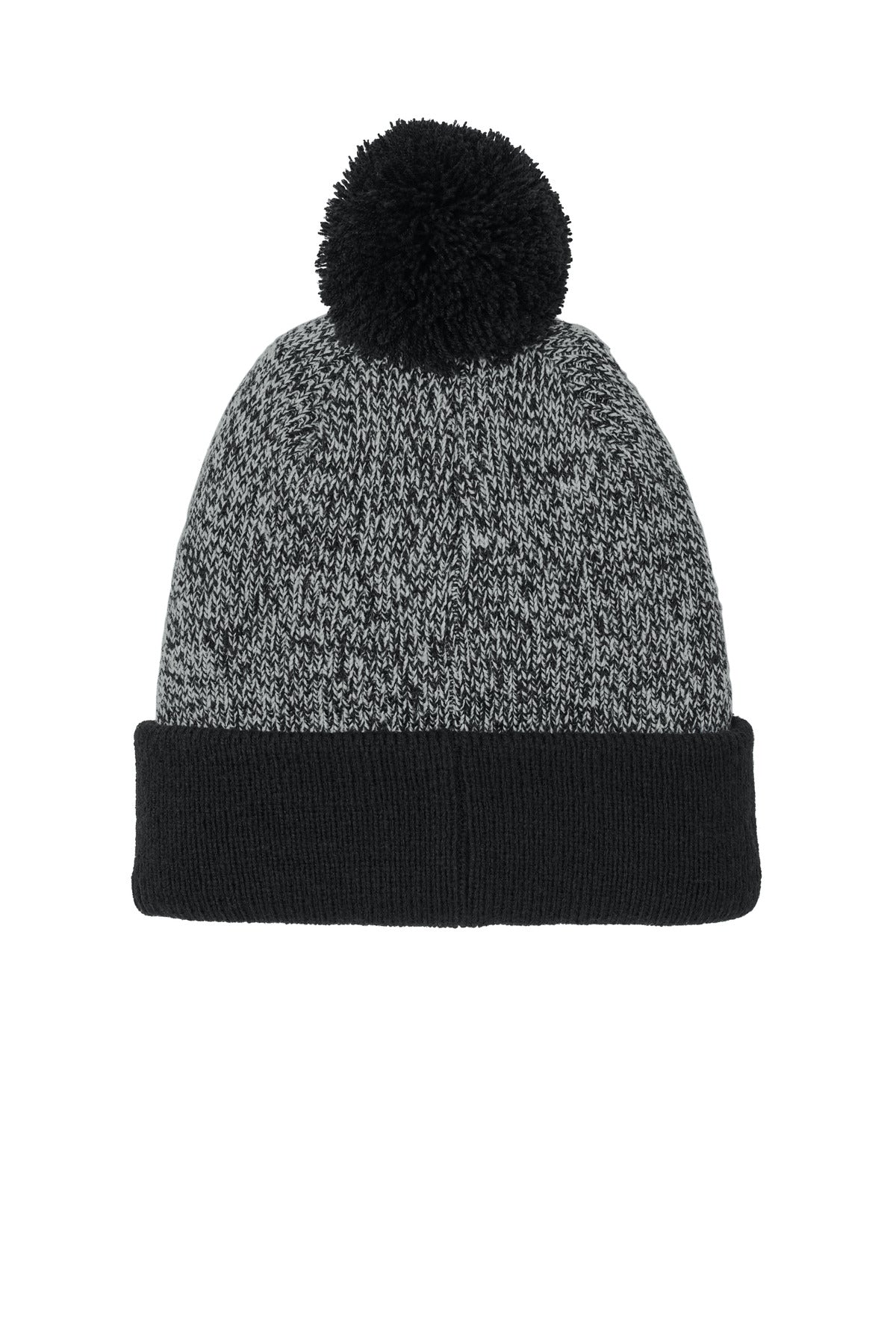 Sport-Tek Halftime Heather Pom Beanie - Black/ Silver