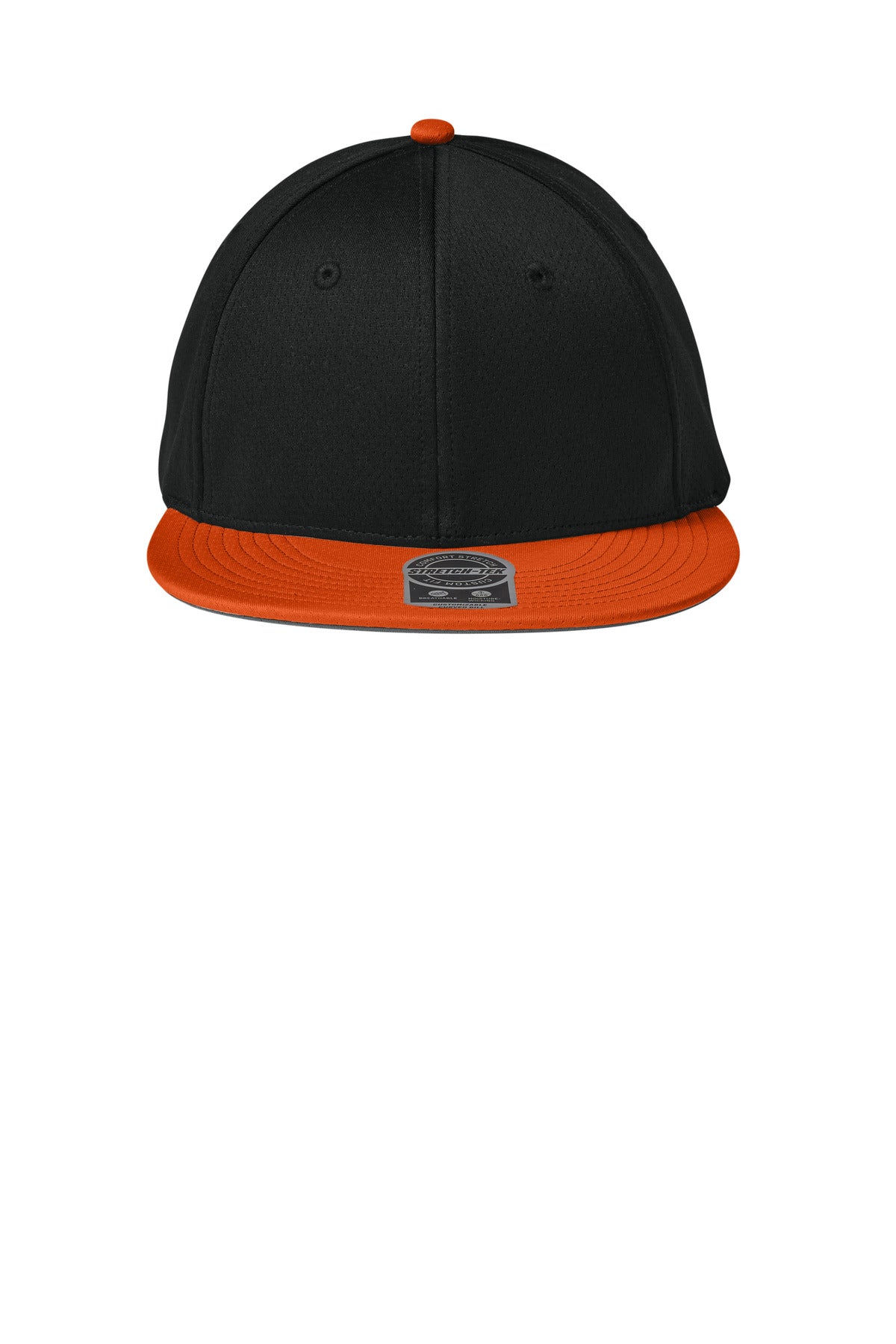 Sport-Tek Impact Mesh Stretch-Tek Cap - Black/ Deep Orange/ Black