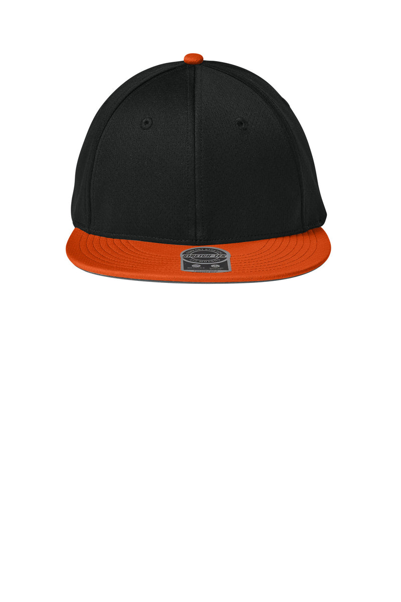Sport-Tek Impact Mesh Stretch-Tek Cap - Black/ Deep Orange/ Black