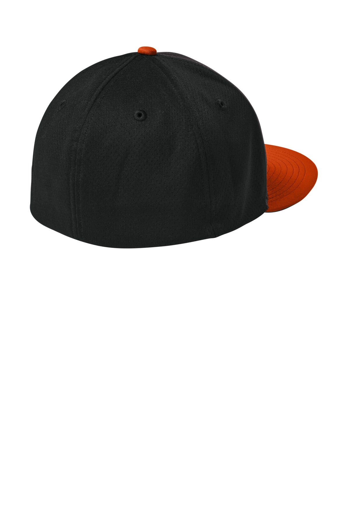 Sport-Tek Impact Mesh Stretch-Tek Cap - Black/ Deep Orange/ Black