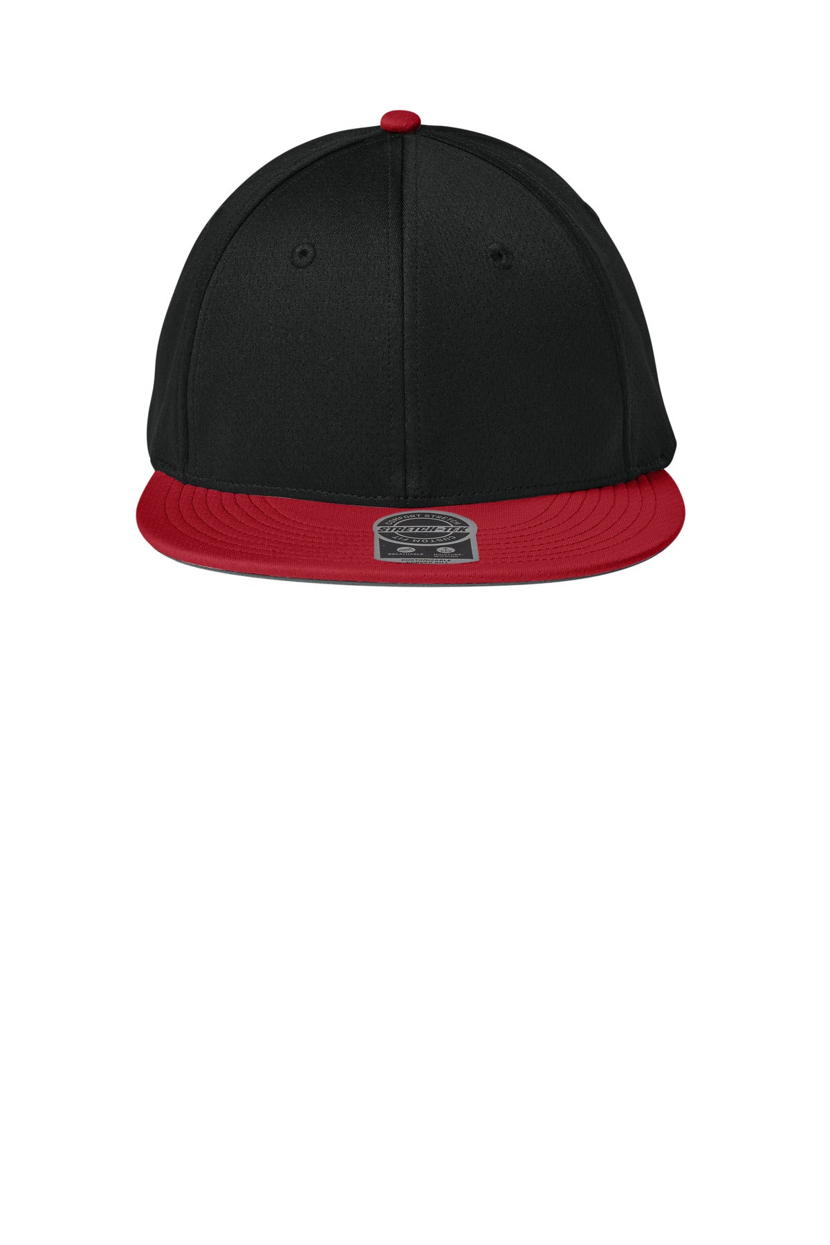 Sport-Tek Impact Mesh Stretch-Tek Cap - Black/ Deep Red/ Black