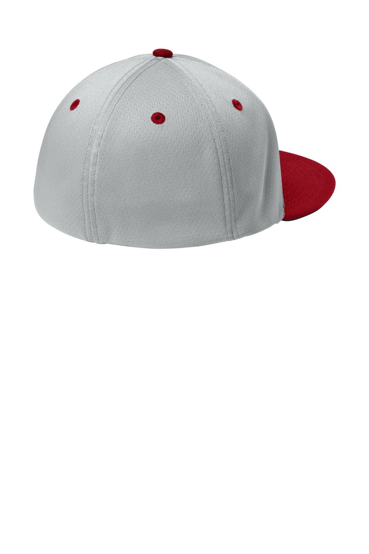 Sport-Tek Impact Mesh Stretch-Tek Cap - Silver/ Deep Red/ Silver