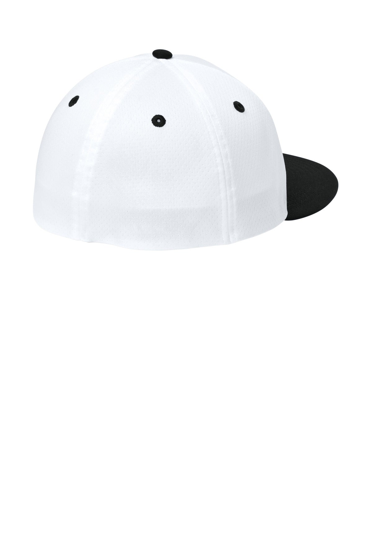 Sport-Tek Impact Mesh Stretch-Tek Cap - White/ Black/ White