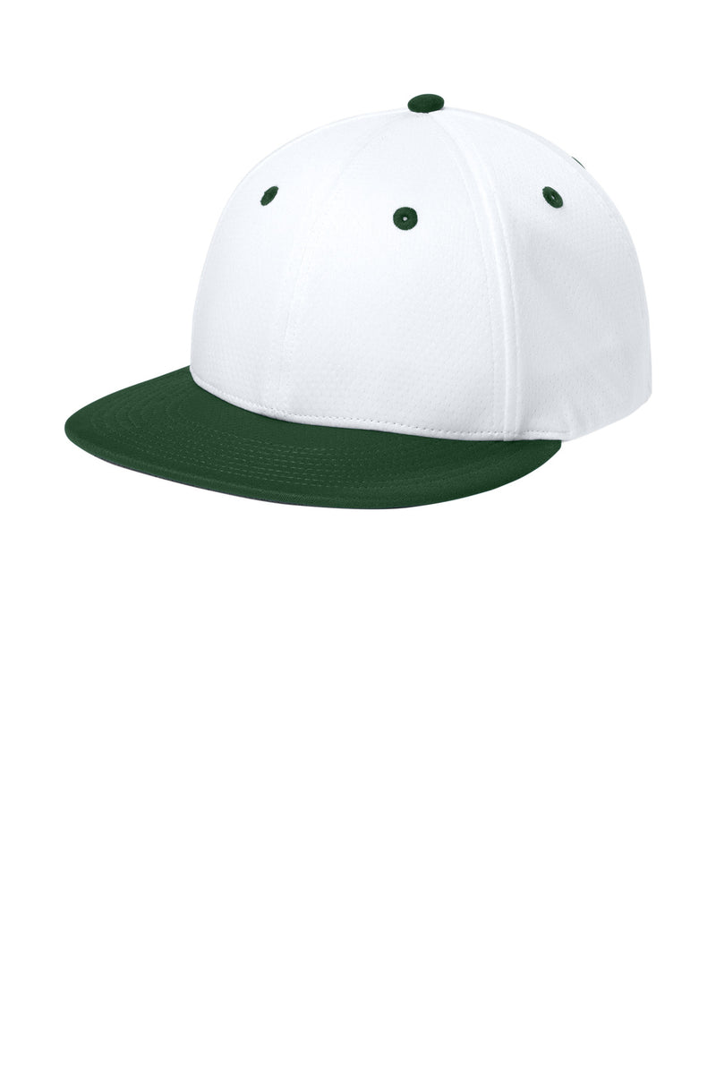Sport-Tek Impact Mesh Stretch-Tek Cap - White/ Forest Green/ White