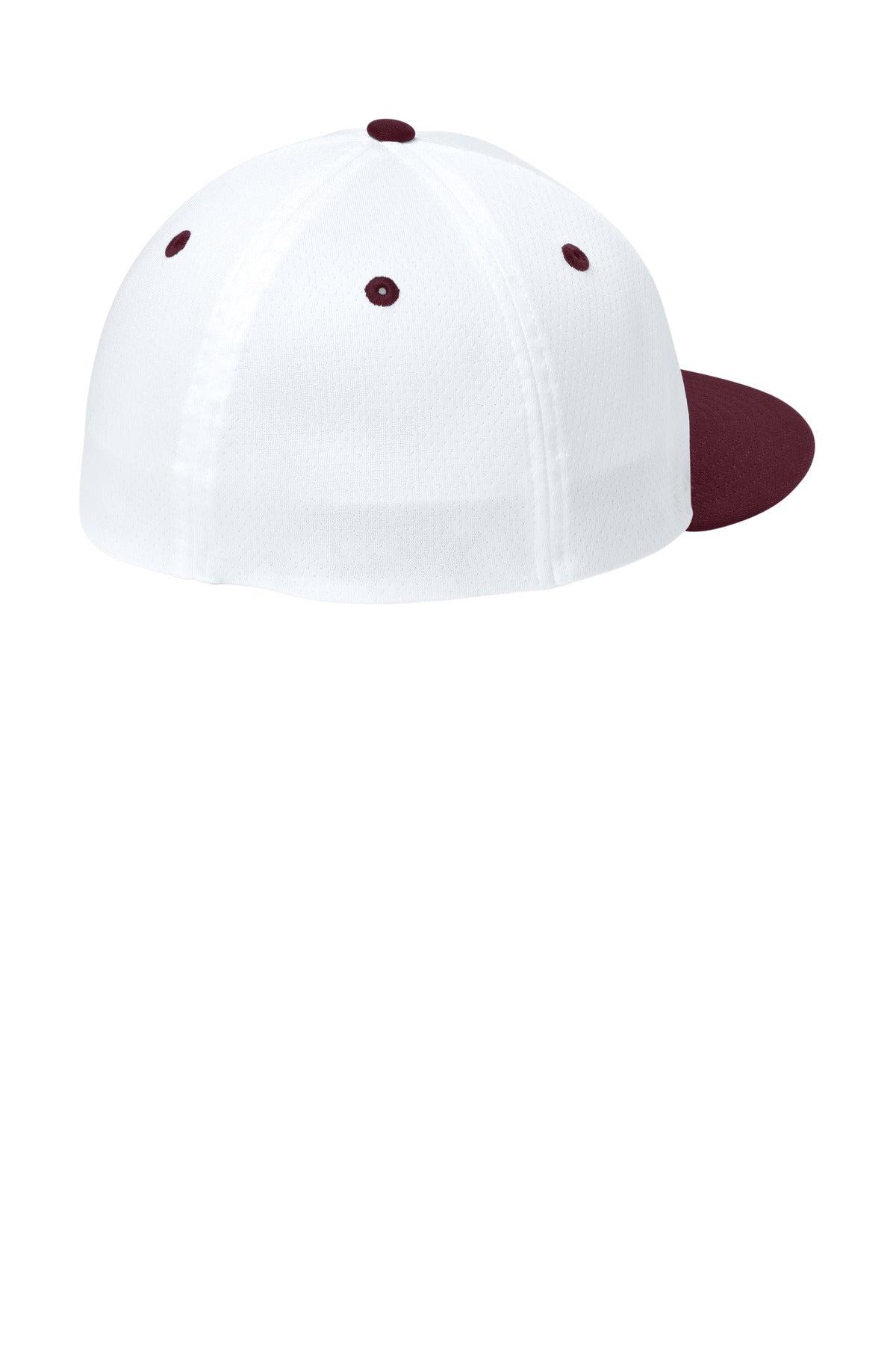 Sport-Tek Impact Mesh Stretch-Tek Cap - White/ Maroon/ White
