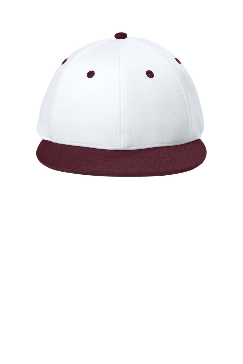 Sport-Tek Impact Mesh Stretch-Tek Cap - White/ Maroon/ White
