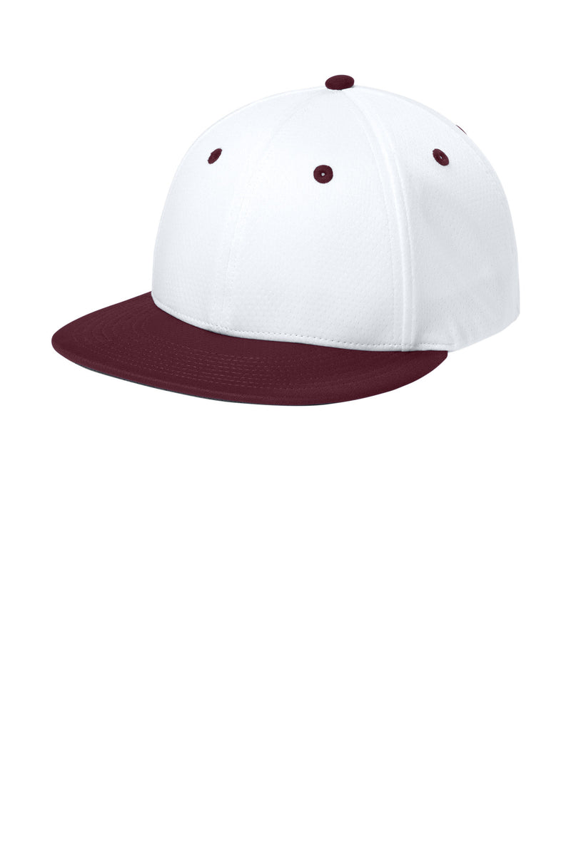 Sport-Tek Impact Mesh Stretch-Tek Cap - White/ Maroon/ White