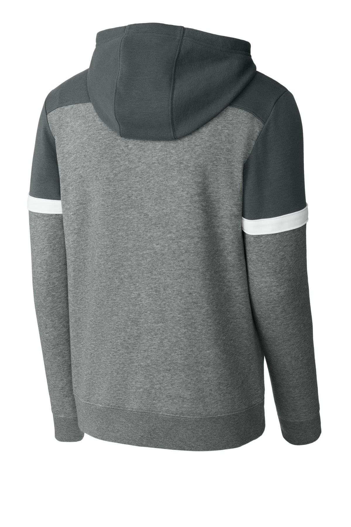 Sport-Tek Drive Fleece Colorblock Hoodie - Dark Smoke Grey/ Vintage Heather