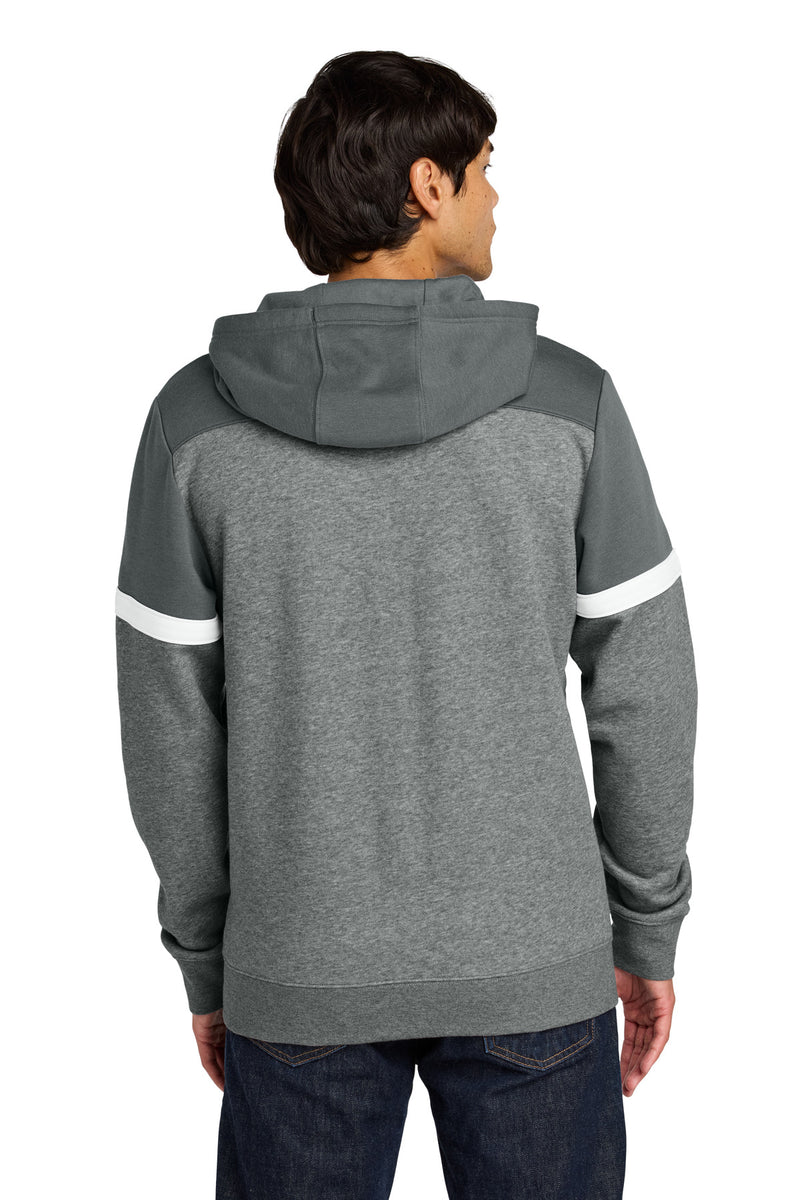 Sport-Tek Drive Fleece Colorblock Hoodie - Dark Smoke Grey/ Vintage Heather