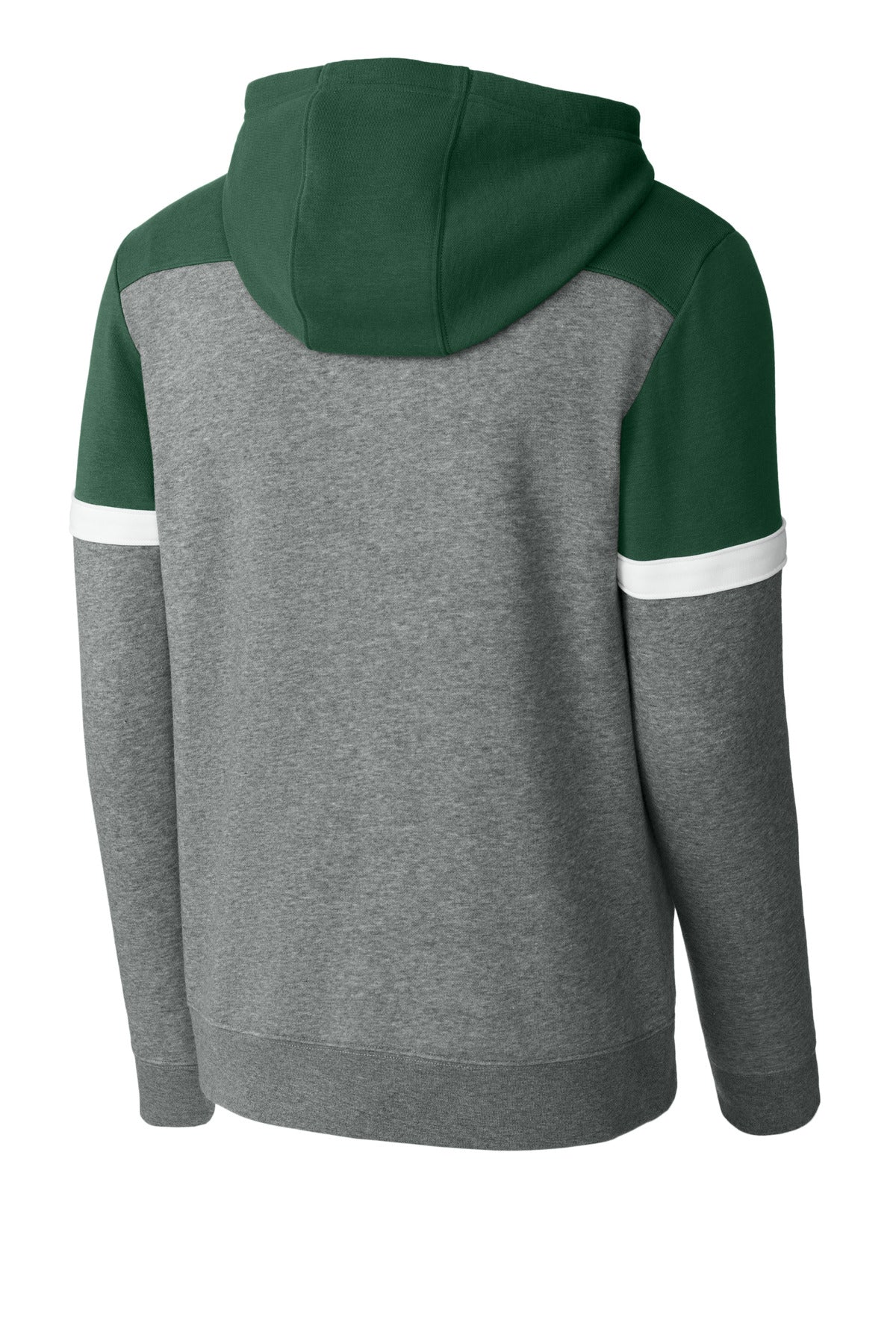 Sport-Tek Drive Fleece Colorblock Hoodie - Forest Green/ Vintage Heather