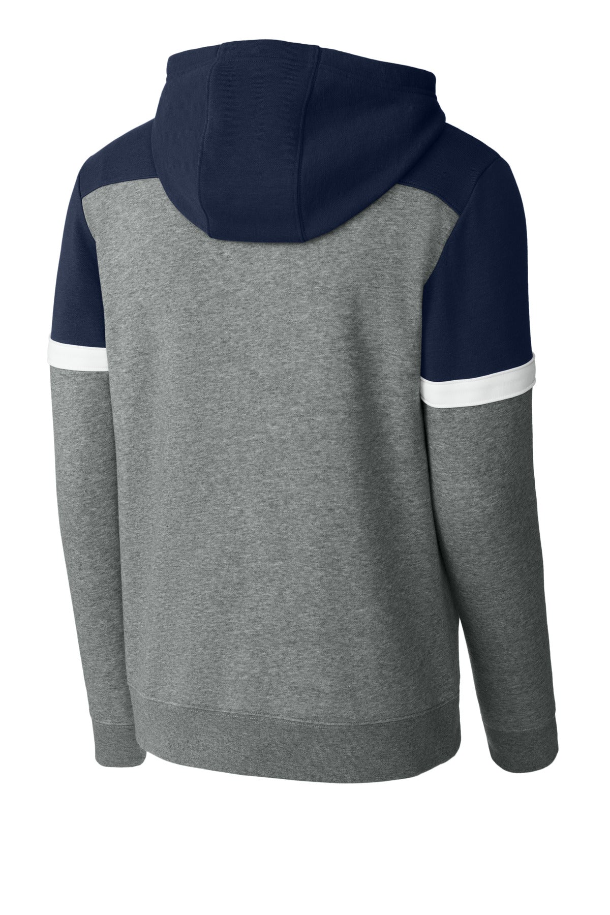 Sport-Tek Drive Fleece Colorblock Hoodie - True Navy/ Vintage Heather