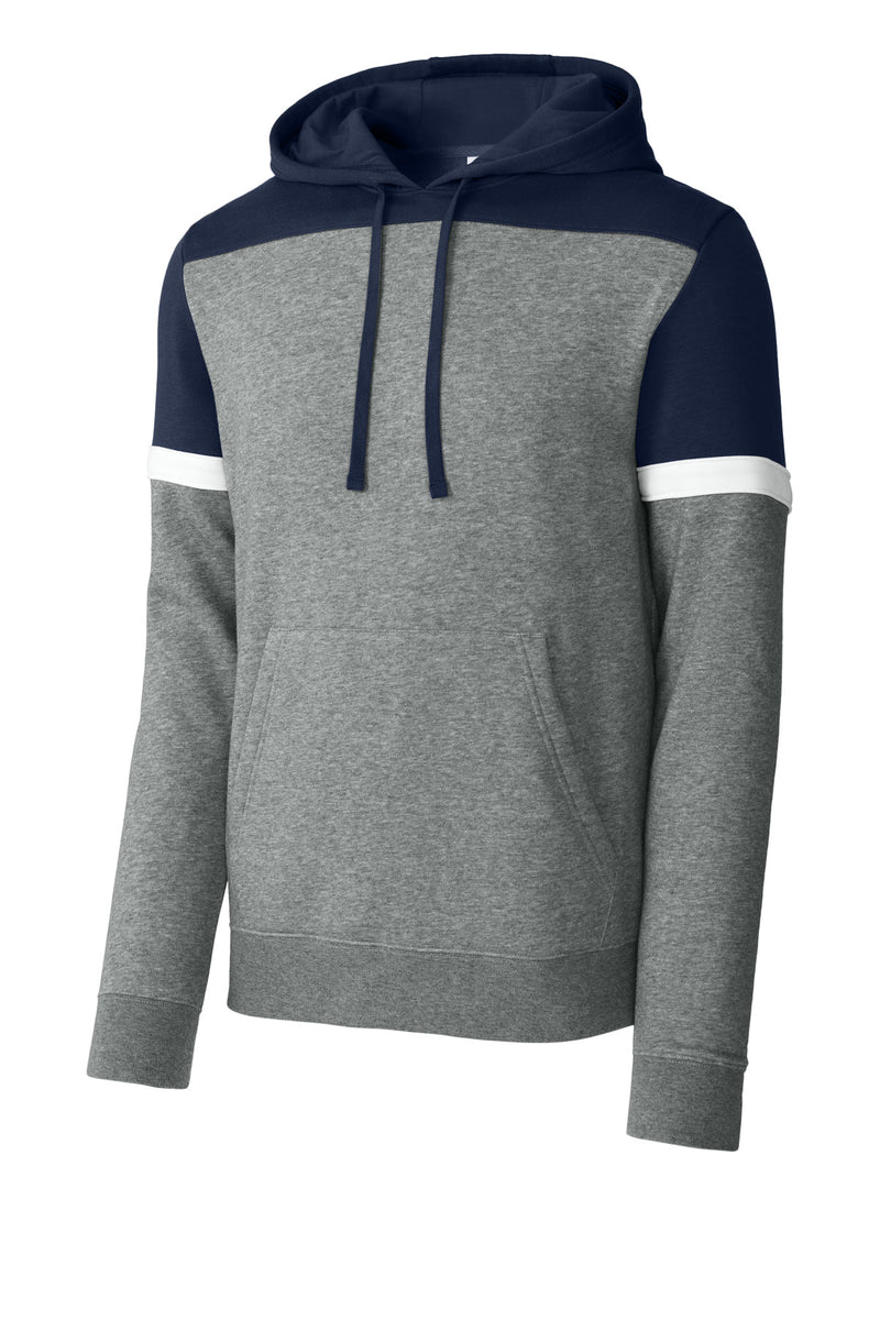 Sport-Tek Drive Fleece Colorblock Hoodie - True Navy/ Vintage Heather