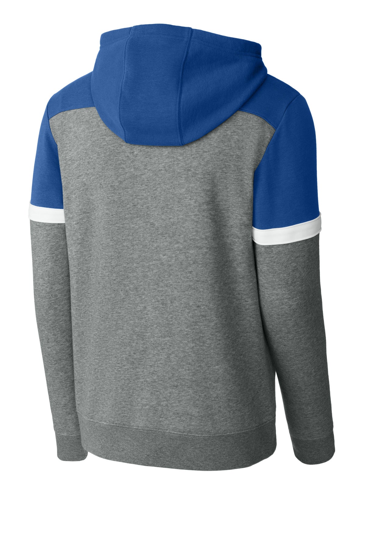 Sport-Tek Drive Fleece Colorblock Hoodie - True Royal/ Vintage Heather
