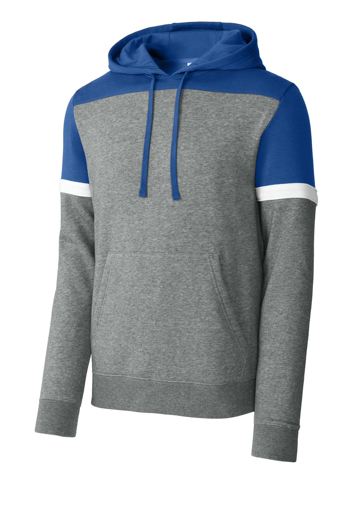 Sport-Tek Drive Fleece Colorblock Hoodie - True Royal/ Vintage Heather