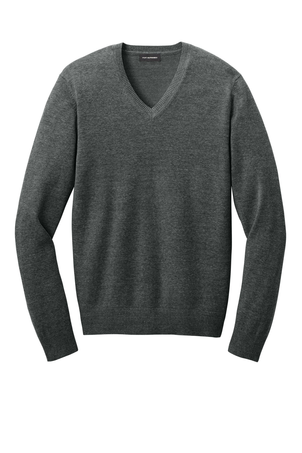 Port Authority Easy Care V-Neck Sweater - Charcoal Heather