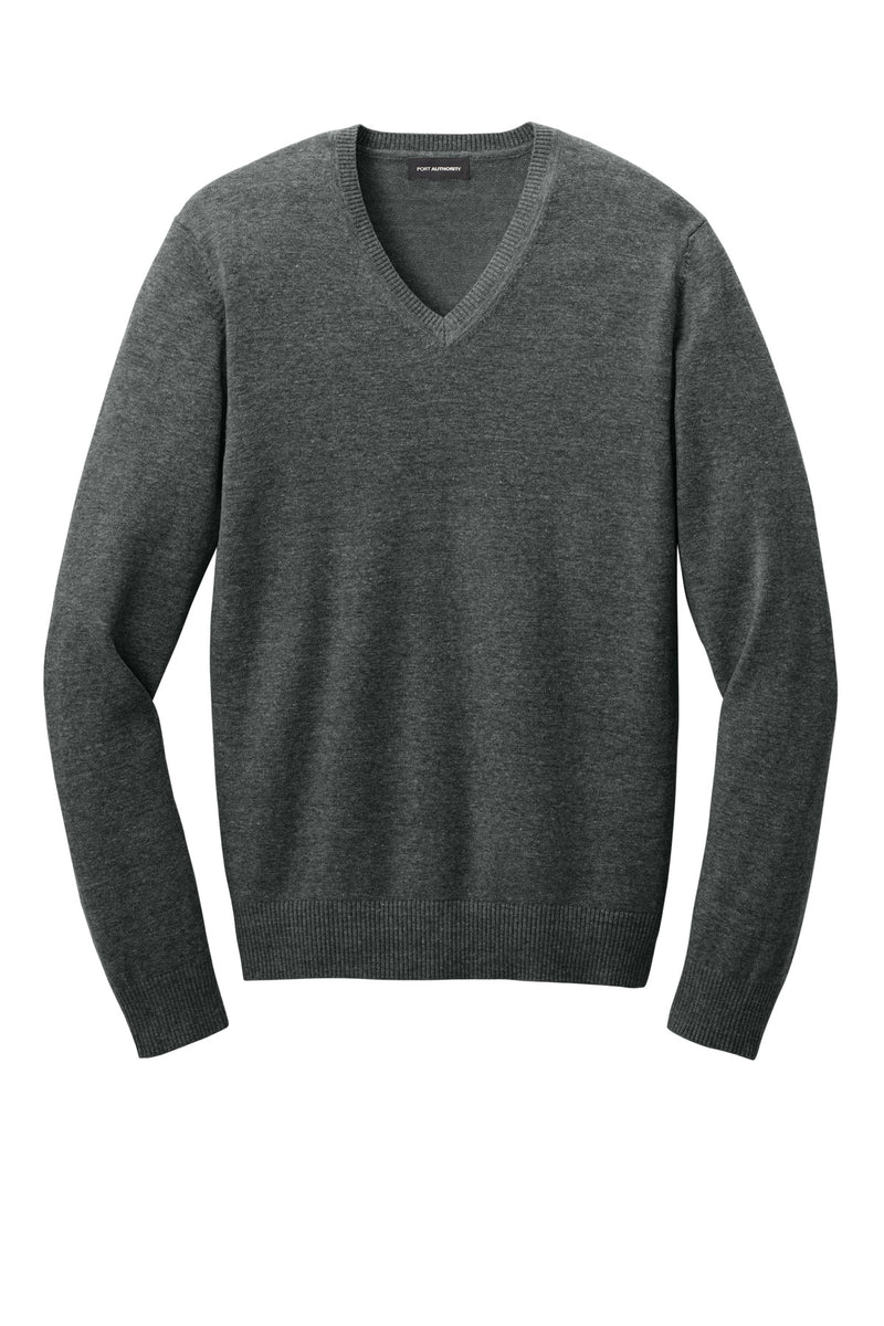 Port Authority Easy Care V-Neck Sweater - Charcoal Heather