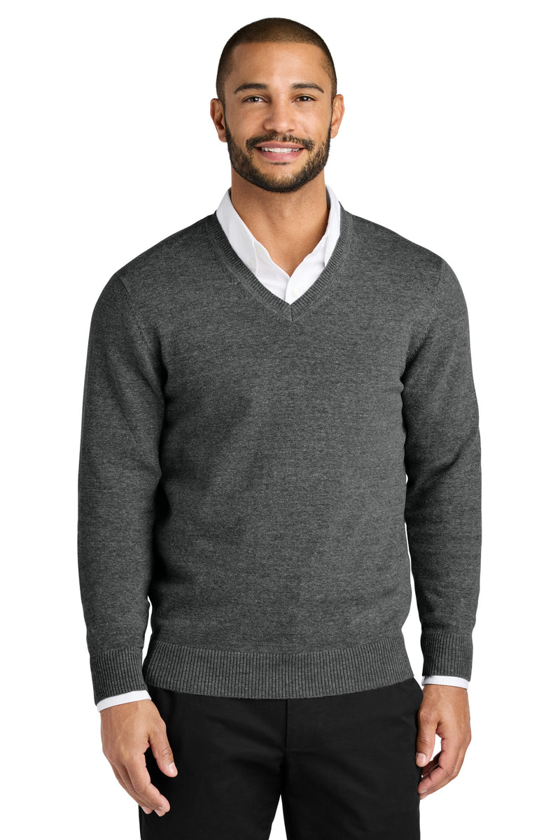 Port Authority Easy Care V-Neck Sweater - Charcoal Heather