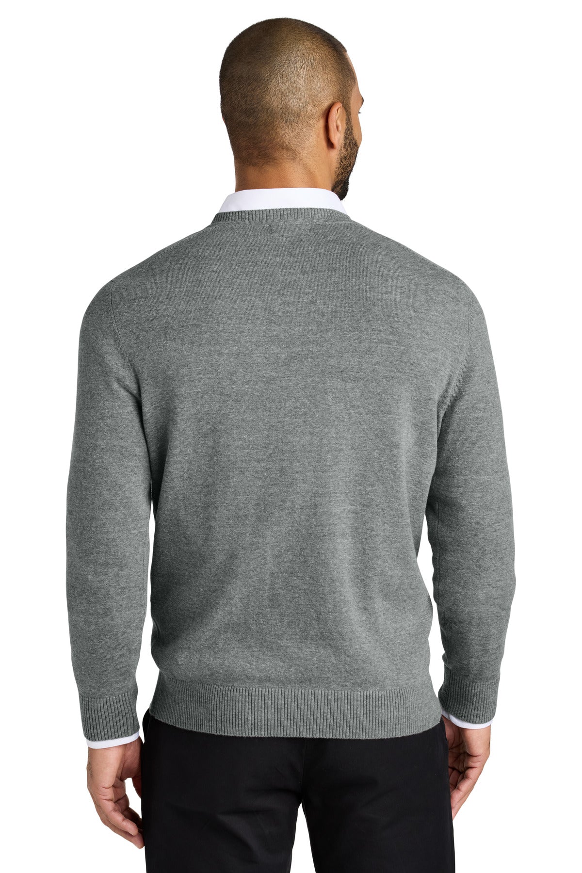 Port Authority Easy Care V-Neck Sweater - Medium Heather Grey