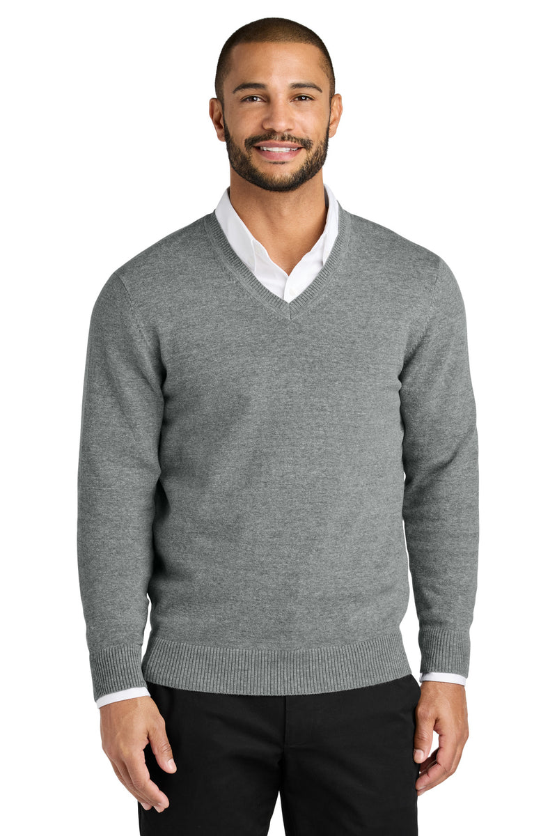 Port Authority Easy Care V-Neck Sweater - Medium Heather Grey