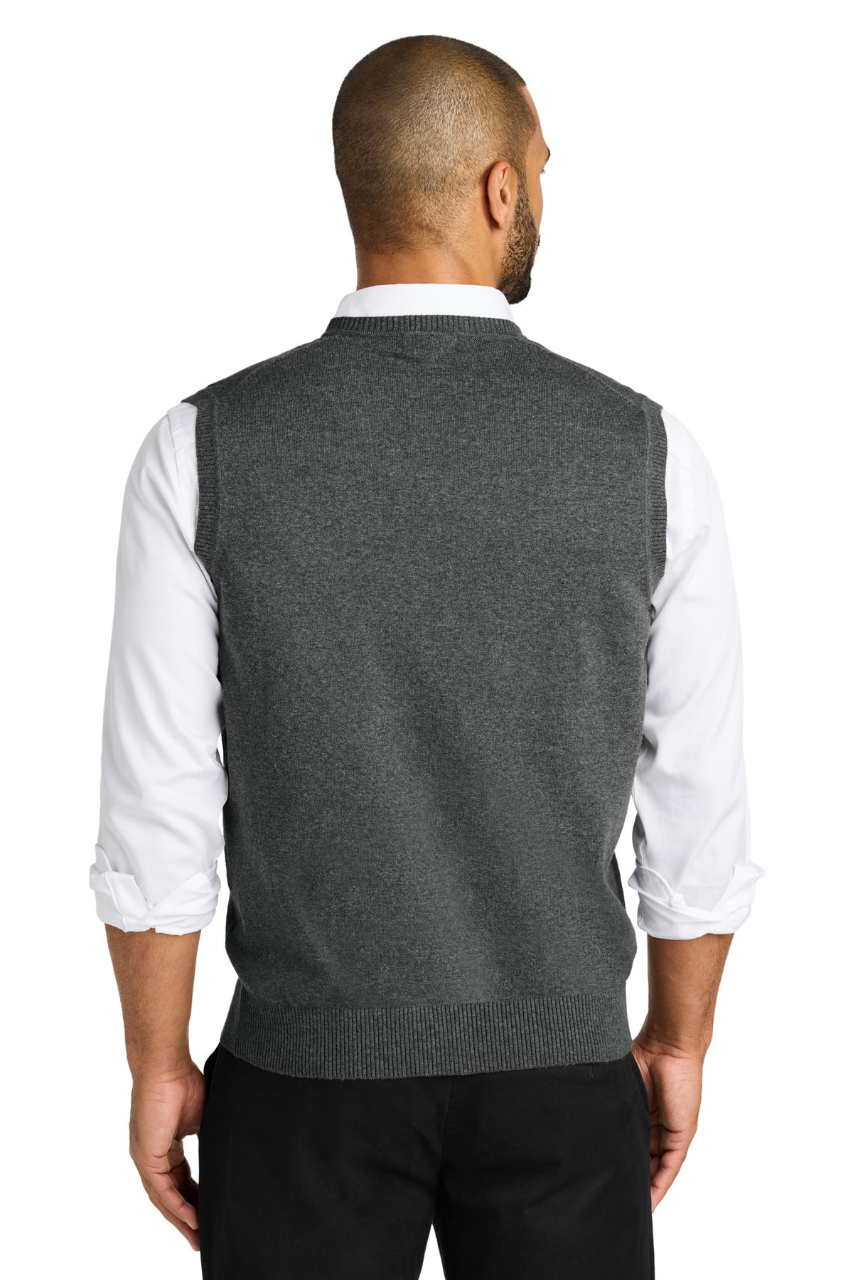 Port Authority Easy Care Sweater Vest - Charcoal Heather