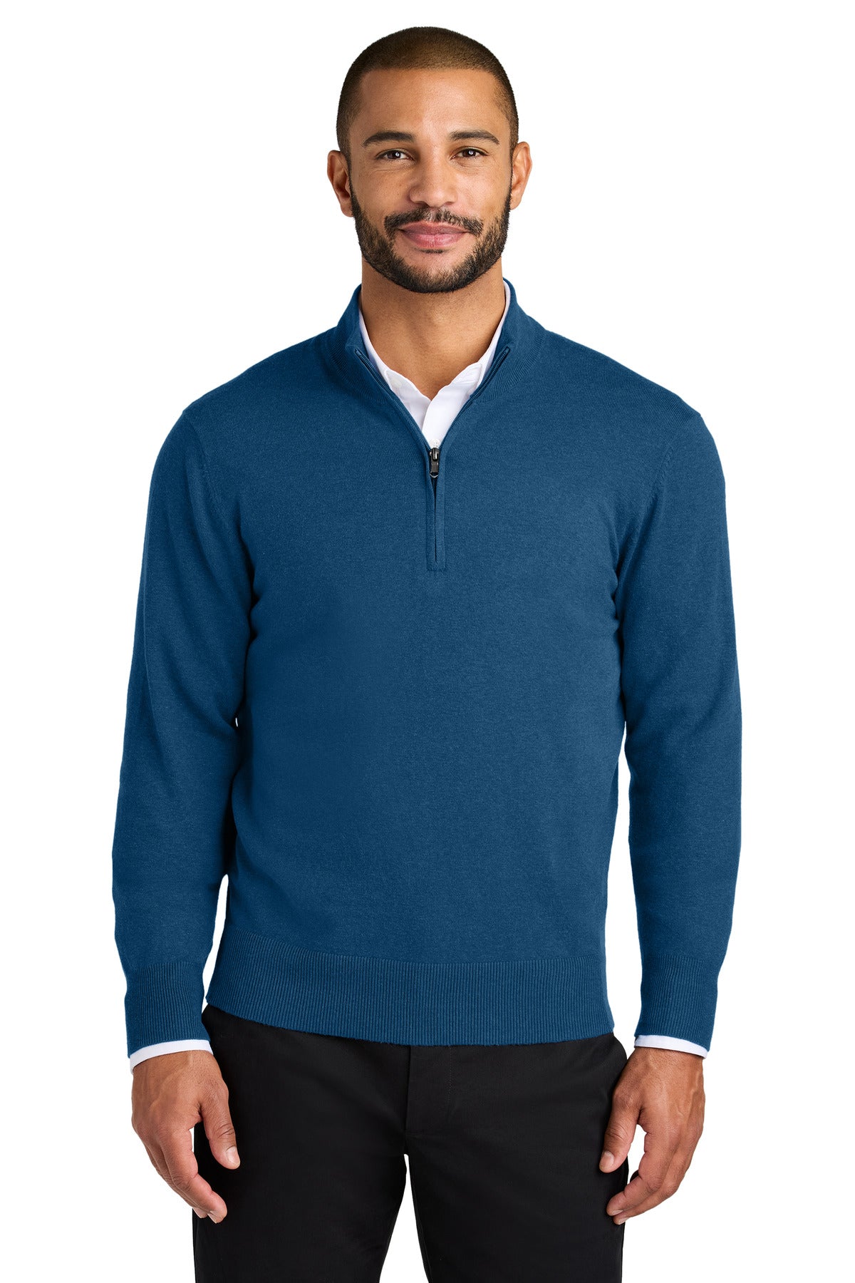 Port Authority Easy Care 1/4-Zip Sweater - Aegean Blue Heather