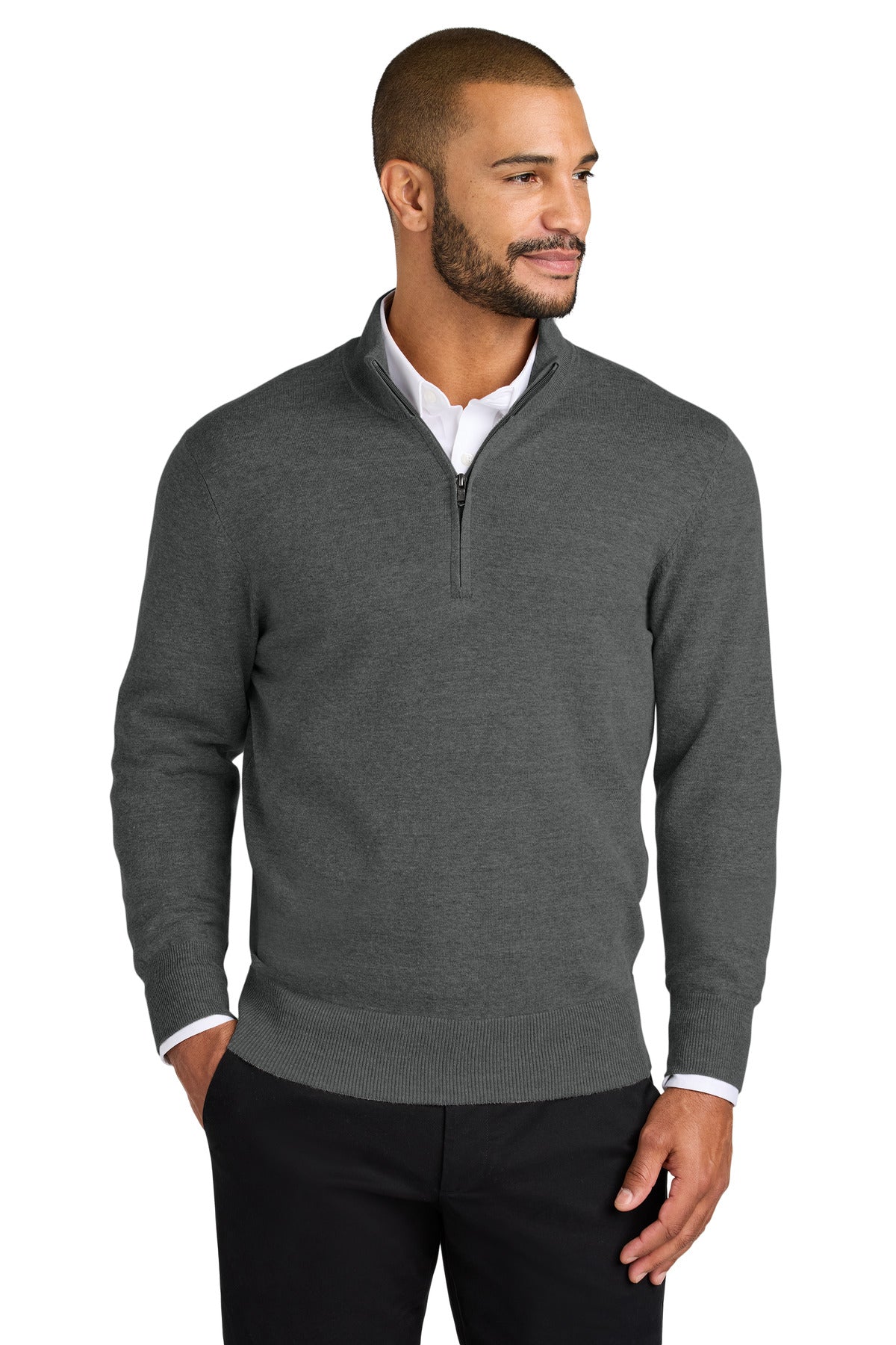 Port Authority Easy Care 1/4-Zip Sweater - Charcoal Heather