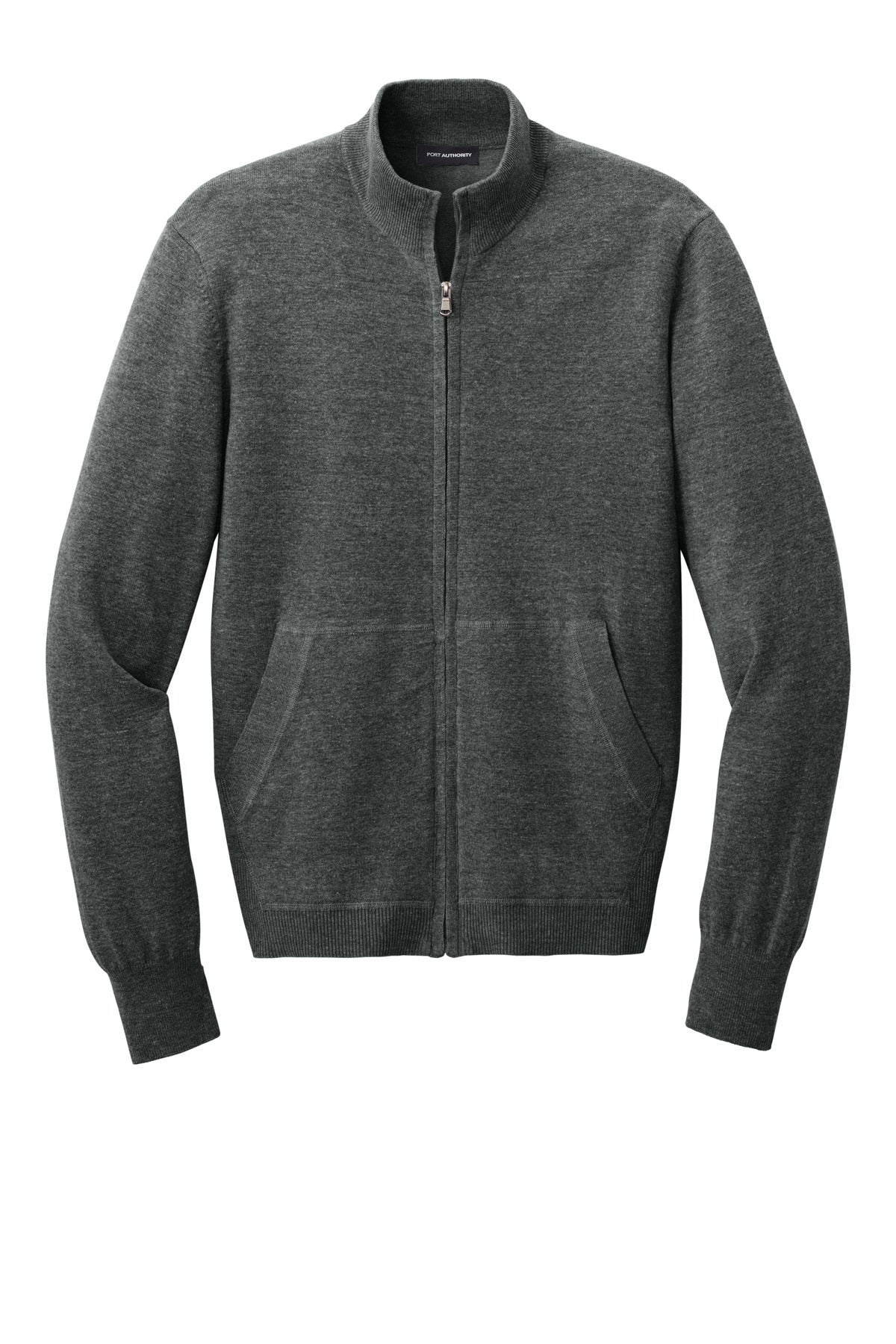 Port Authority Easy Care Full-Zip Sweater - Charcoal Heather