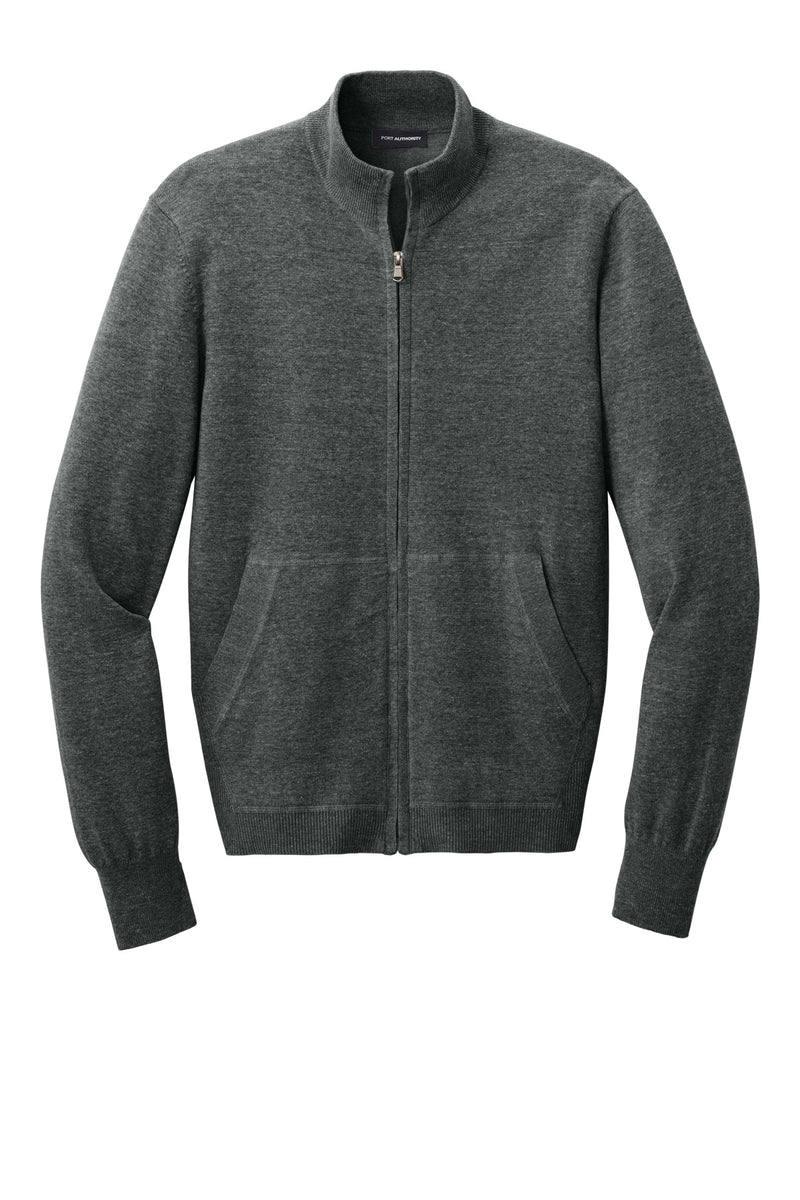 Port Authority Easy Care Full-Zip Sweater - Charcoal Heather