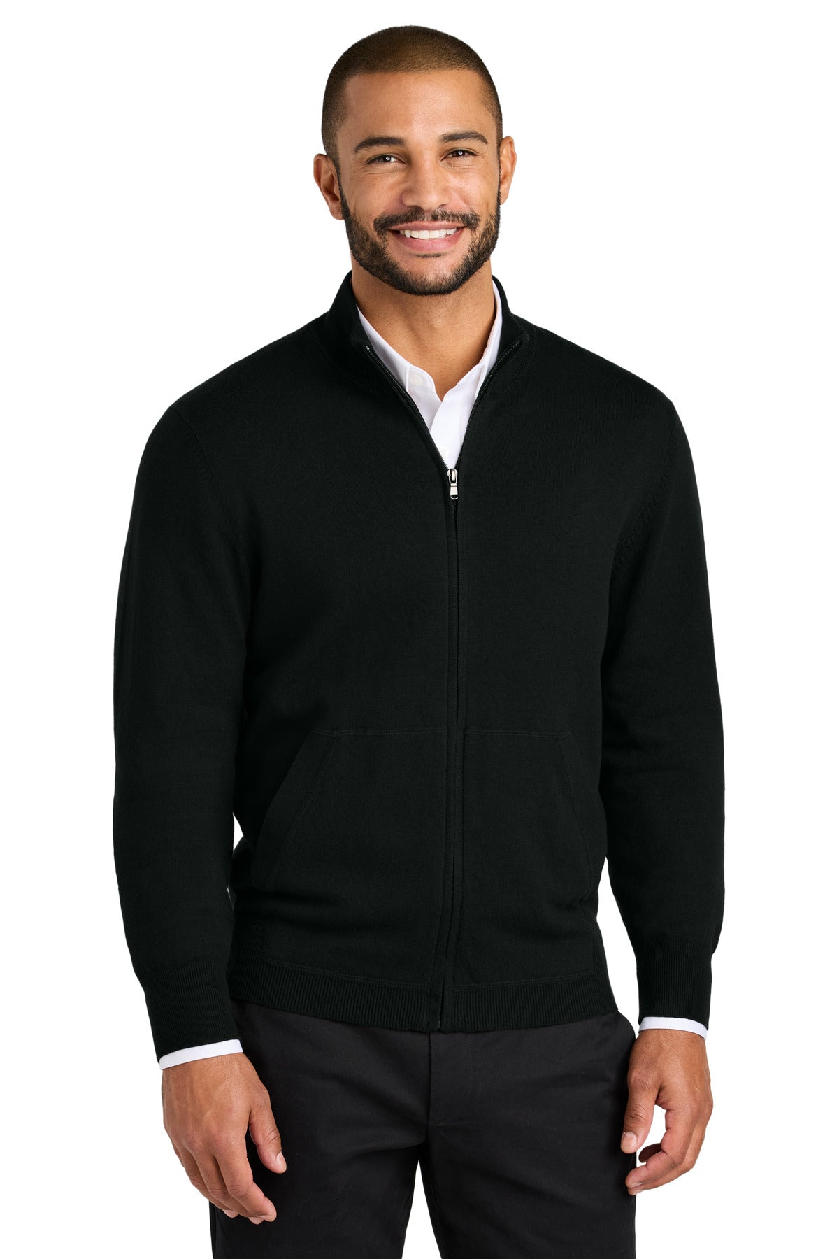 Port Authority Easy Care Full-Zip Sweater - Deep Black