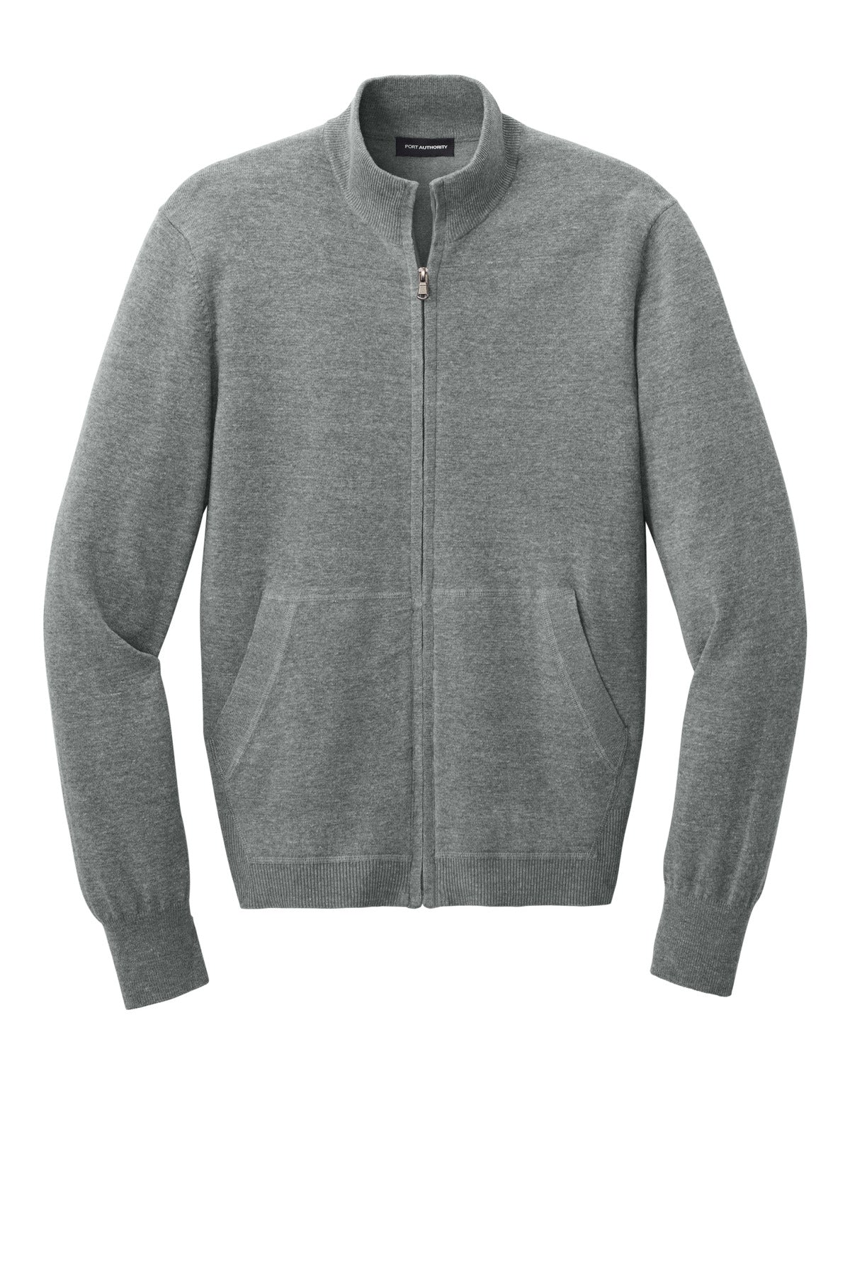 Port Authority Easy Care Full-Zip Sweater - Medium Heather Grey