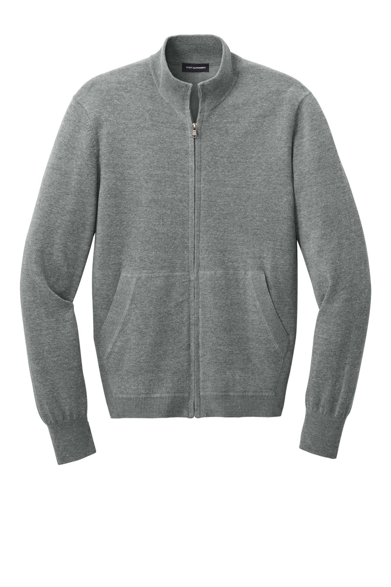 Port Authority Easy Care Full-Zip Sweater - Medium Heather Grey