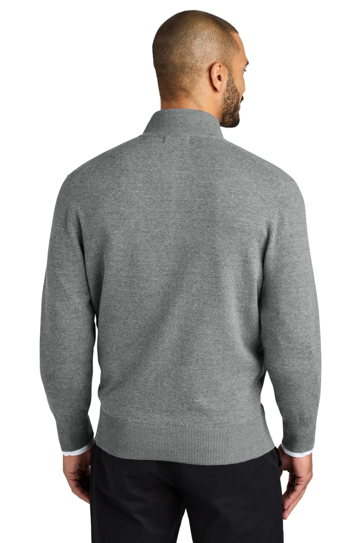 Port Authority Easy Care Full-Zip Sweater - Medium Heather Grey